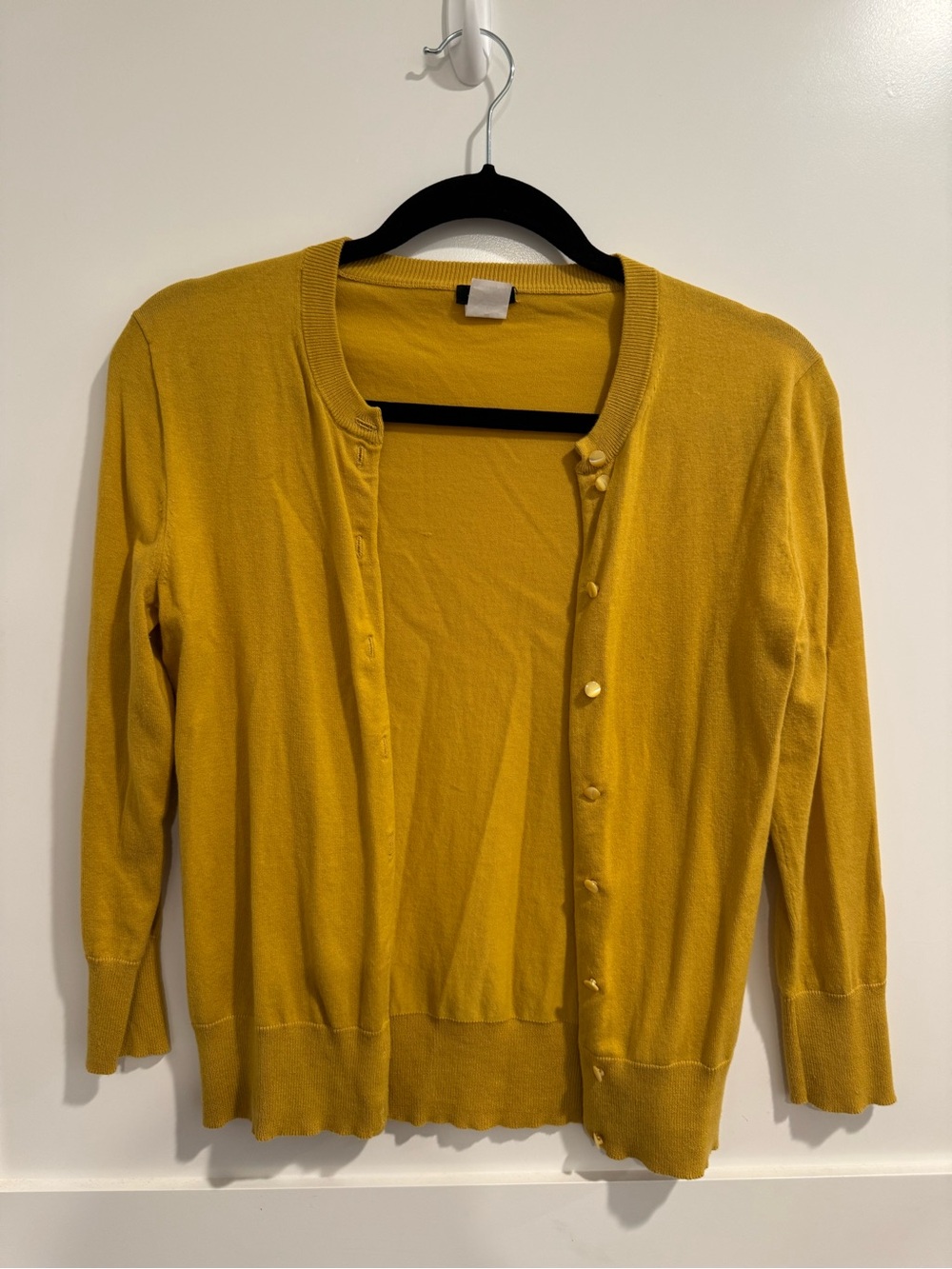J. Crew Mustard Yellow Button-Front Cardigan XS